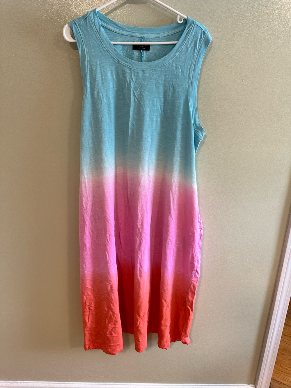 Lane Bryant Sleeveless Ombre Dress in Aqua, Pink & Coral